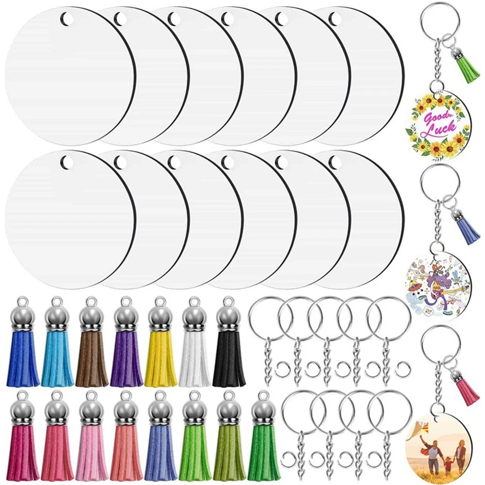 Sublimation Blank Products Keychain Round Shaped Earring with Keyring