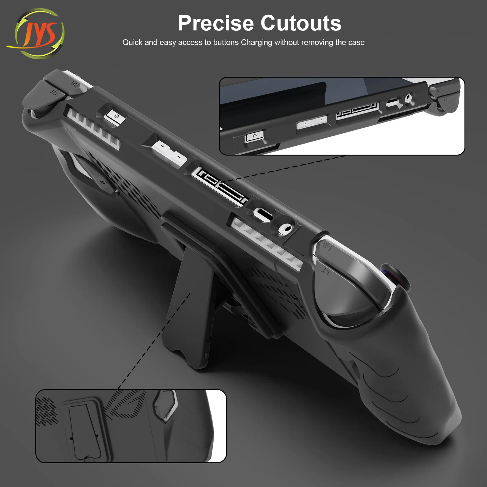 Durable Protective Case with Detachable Front Shell and Kickstand