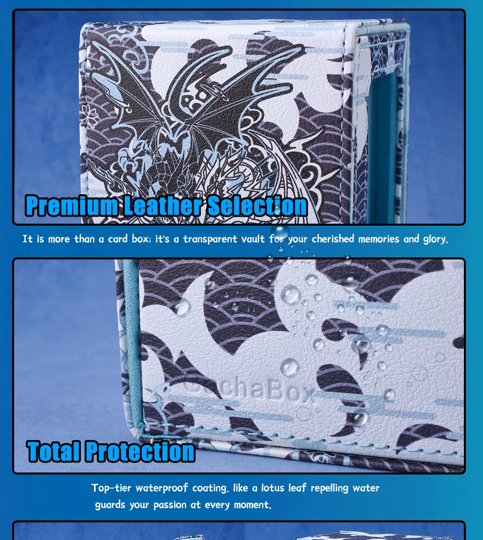 Diviner Dragons Chi Deck Aufbewahrungsboxen, Magnetverschluss, PU-Leder, fasst 120+ Karten für PTCG YGO TCGMTG Kartenspielsammlung – Detail 4