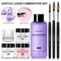Acrylic Powder French Manicure Dust Professional White Clear Pink Crystal Polymer Builder Nails Extension Gel Kit Nail Set 2