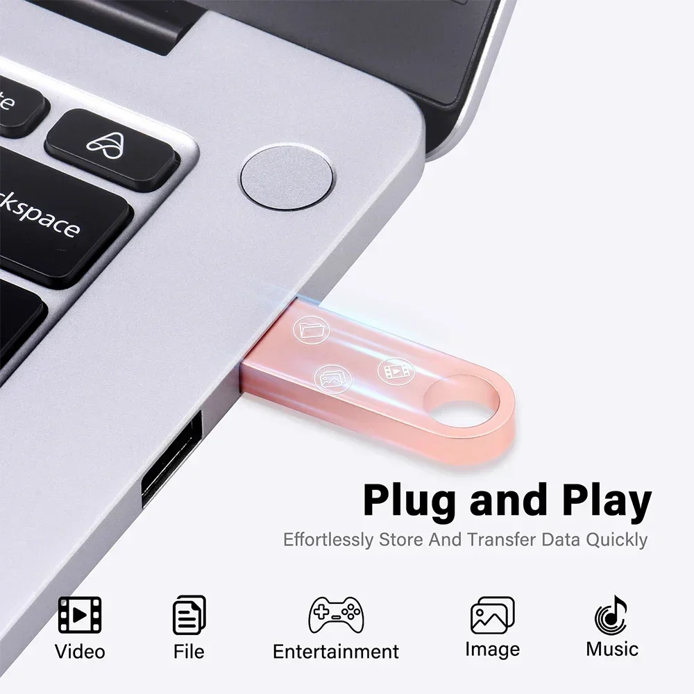 비즈니스 메탈 USB 플래시 드라이브, 무료 커스텀 로고 메모리 스틱, 고속 메모리 스틱, 32GB, 무료 키 체인, U 디스크, 16GB, 128GB, 64GB