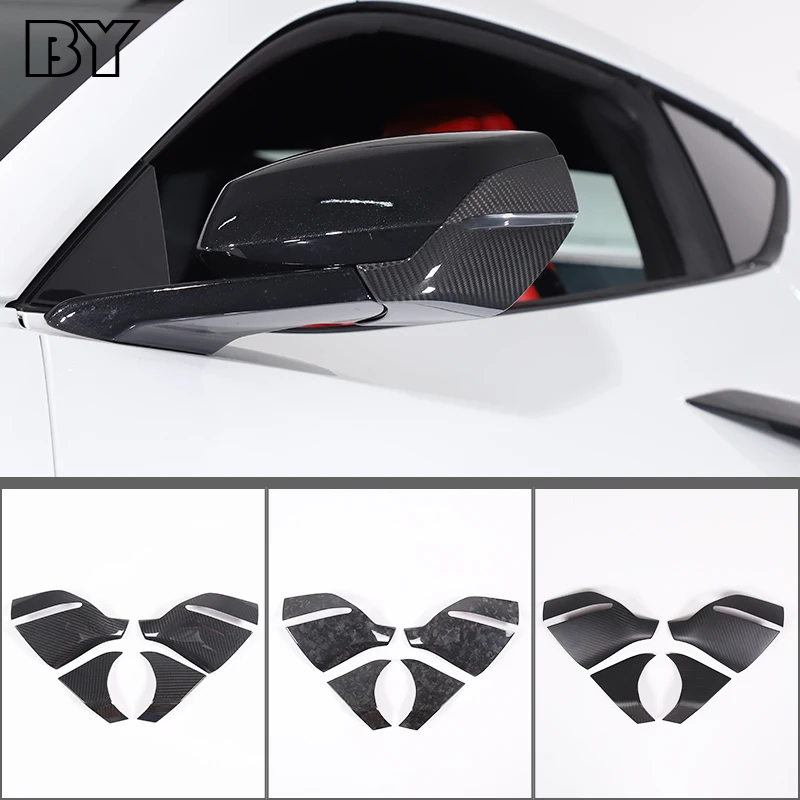 

Real Carbon Fiber For Corvette C8 Stingray Z51 Z06 2020-2023 Car Door Side Mirror Base Lower Cover Rearview Lid Housing Trim Cap