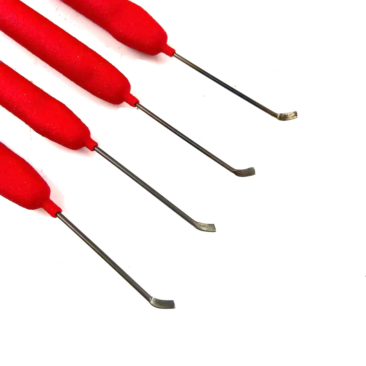 4pcs Flat Door Lock Tool, Stainless Steel Hand Tool Set with Red Handle ...