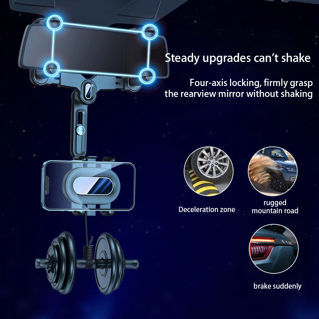 

Car Phone Holder Rearview Mirror Bracket for 4-7 inch Rack Automobile