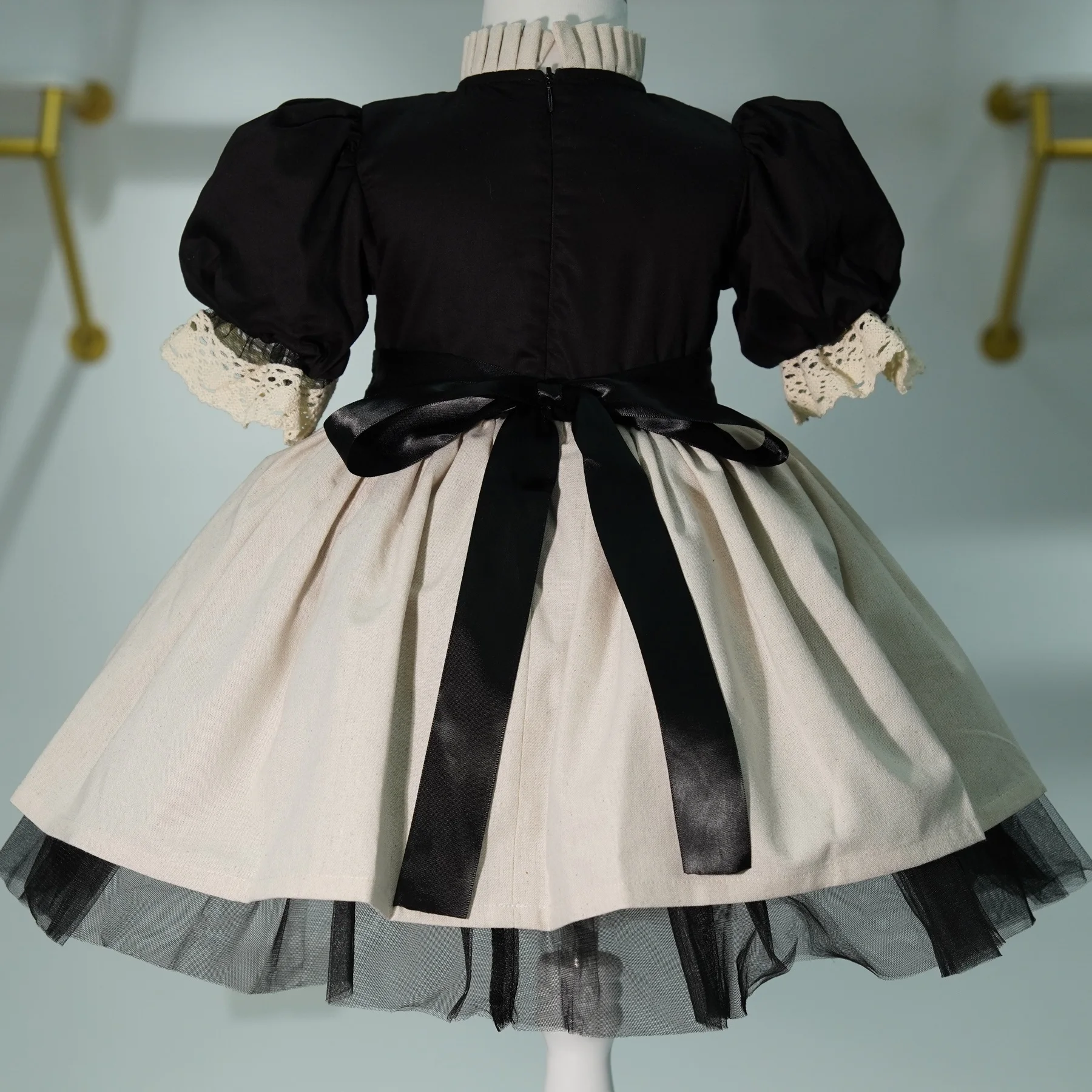 0-12Y طفلة الصيف الأسود الغزلان التطريز التركية خمر فستان الأميرة لعيد ميلاد عطلة عيد الفصح التصوير عيد C105