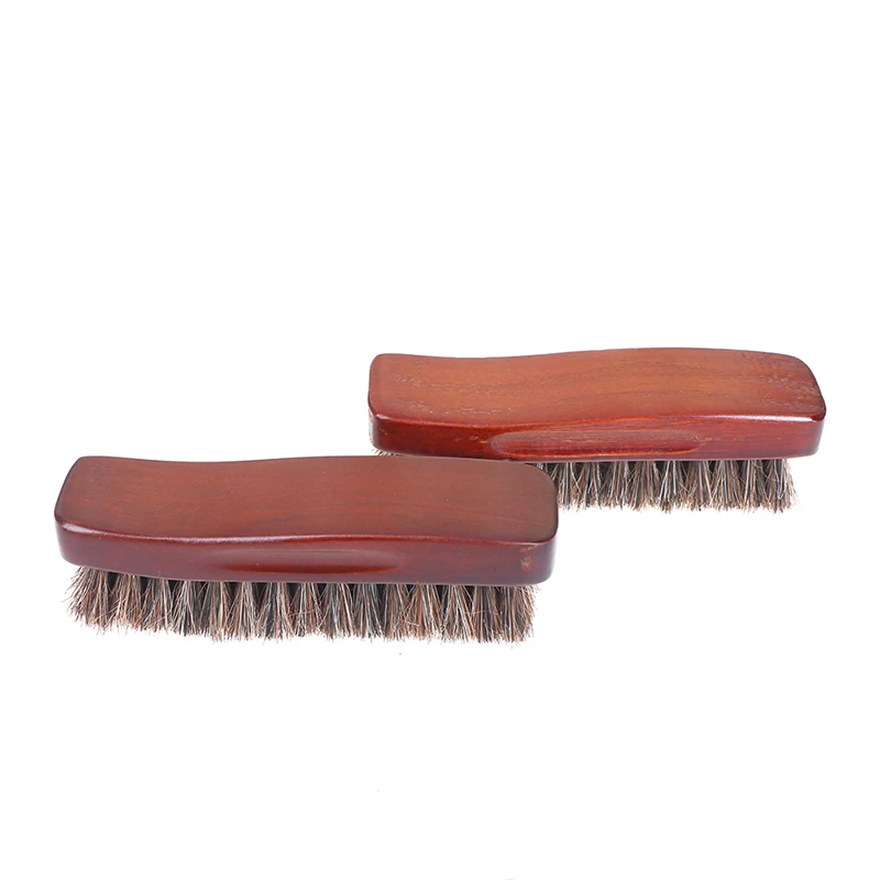 1 Pc Natural Wood Bristle Polish Brush Horse Hair Shoe Boot Brush Care Clean 3