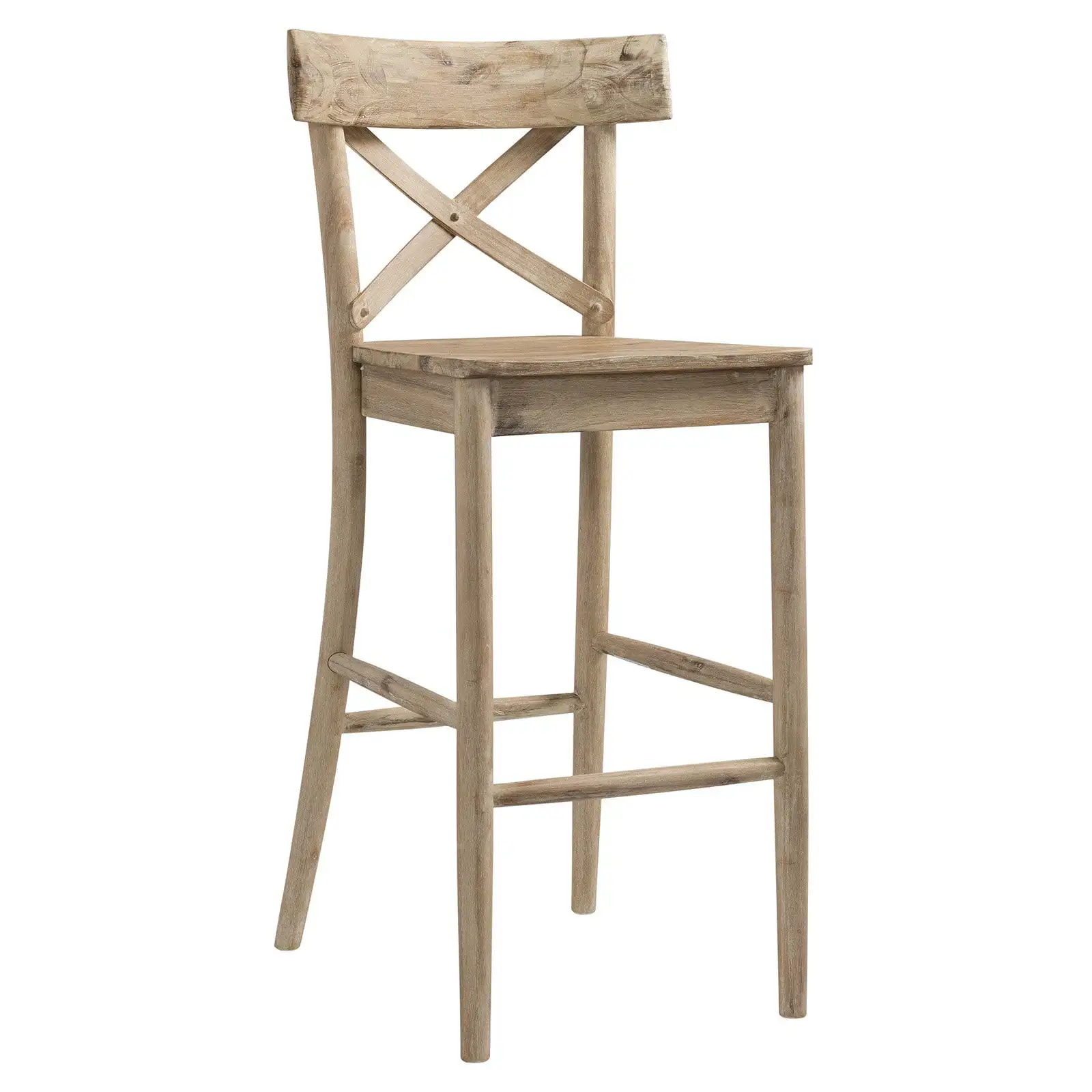 

29" Bar Height Chairs Solid Wooden Kitchen Counter Stools w/ Back