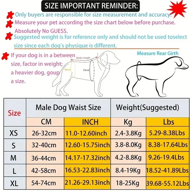 Male Dog Diapers Washable Belly Band for Male Dogs Comfortable Reusable Male Dog Belly Wraps for Doggy Puppy 5