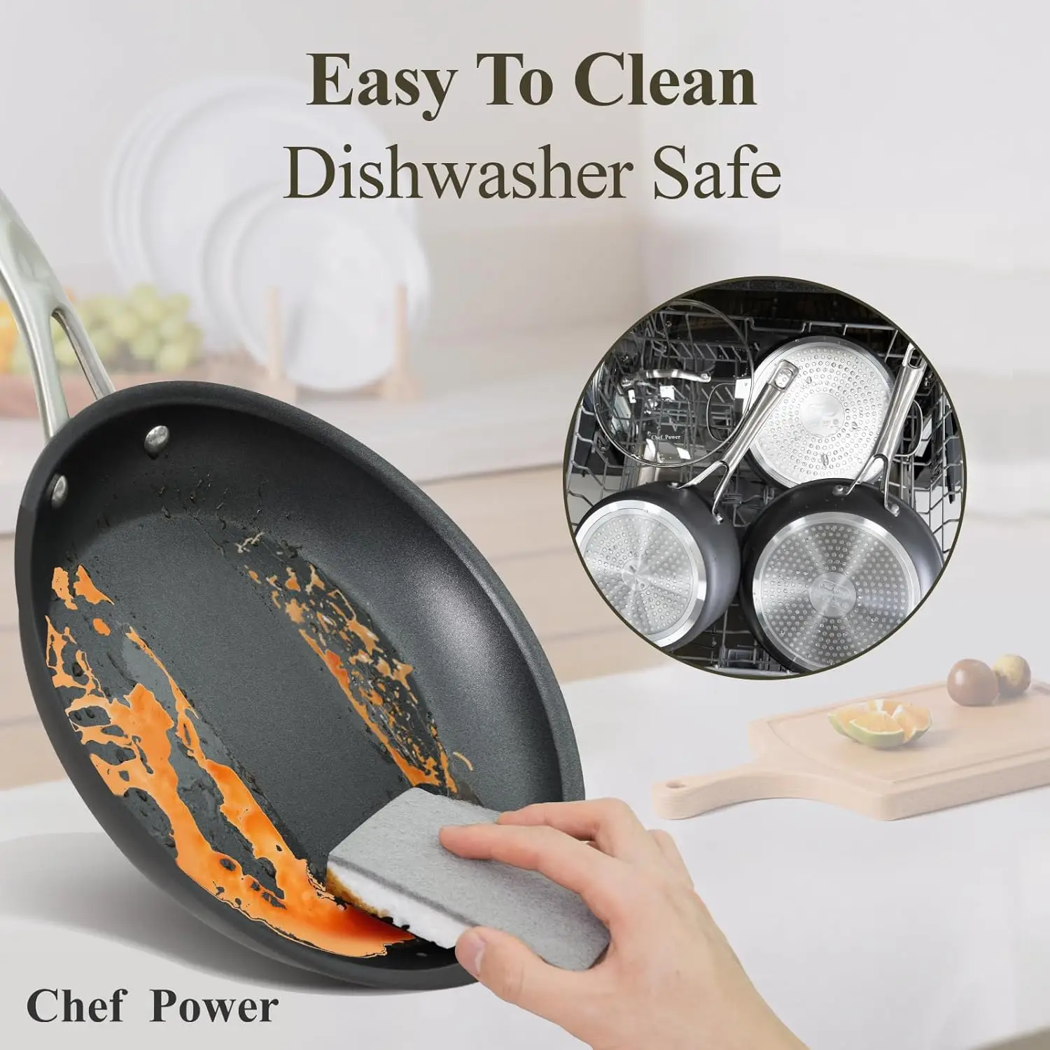 Stainless Steel Handle, Pots and Pans Set Non Stick, Kitchen Induction 5