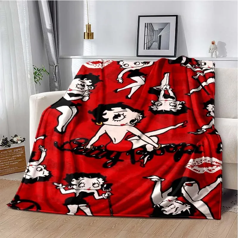 Cartoon  B-B-Bettys-boops Printed Blanket Picnic Blankets Warm Blanket Soft and Comfortable Blanket Home Travel 2
