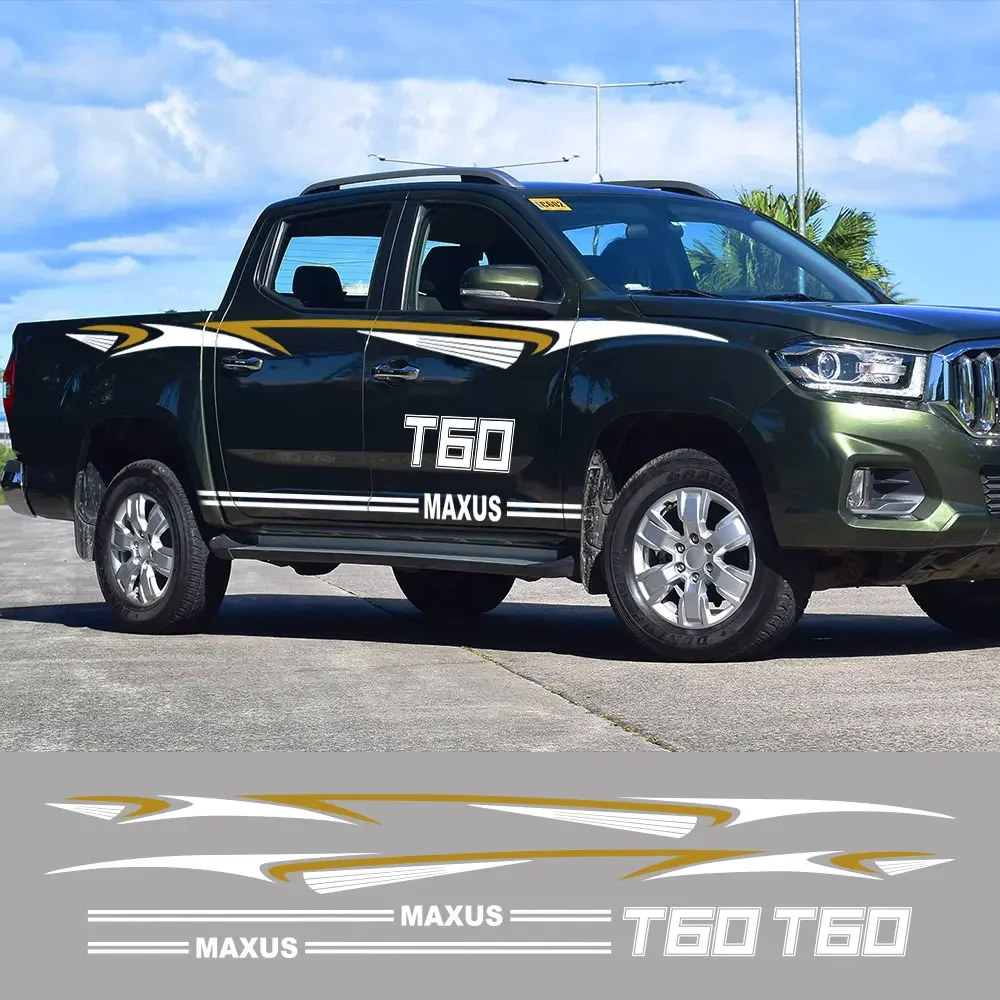 

Наклейка на дверь и боковую дверь пикапа T60, кузов грузовика, линия талии, виниловые декоративные Чехлы с индивидуальным логотипом, автомобильные наклейки, аксессуары для автотюнинга