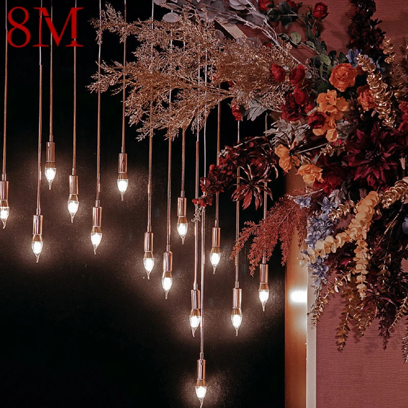 

8M Modern Leaf Wedding Light Party Stage LED Light Pendant Road Guidance Tools Background Decoration