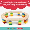 NEW Wooden Train Track Accessories Plastic Building Blocks Adapter Set Wooden Track Connectors fit for Railway Tracks Toys 3
