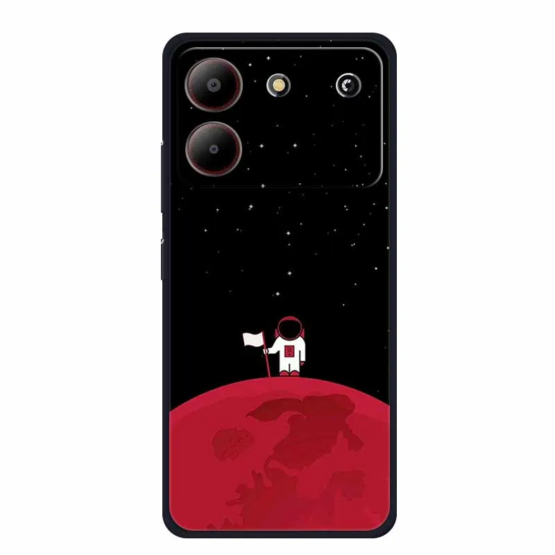 Luxury 6.6 TPU Soft Silicone Back Cover with Floral Cartoon Design