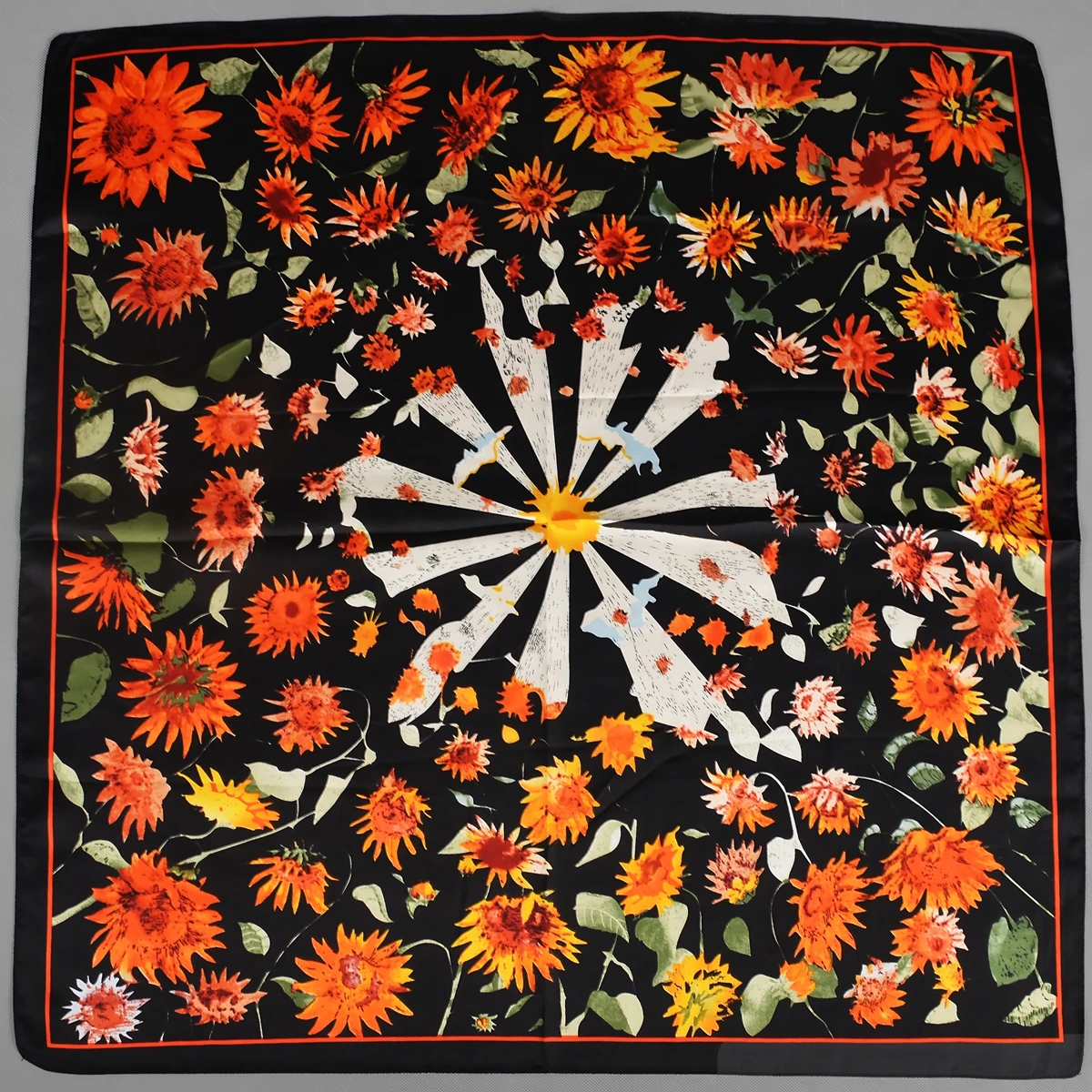 BYSIFA Letters Silk Scarf Shawl Spring Fall Fashion Square Coffee Orange Scarves Foulard Winter Women Headscarves Accessories 2