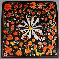 BYSIFA Letters Silk Scarf Shawl Spring Fall Fashion Square Coffee Orange Scarves Foulard Winter Women Headscarves Accessories 2