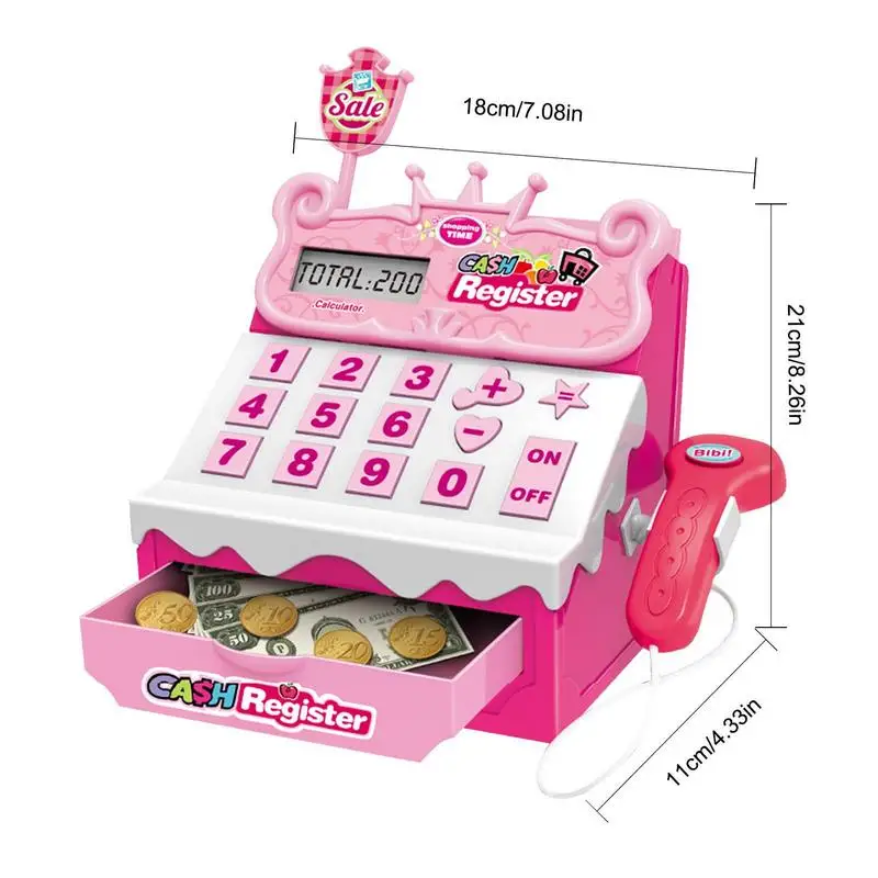 Electronic Children Pretend Play House Toys Simulation Supermarket Cash Register Game Toy Lighting And Sound Effects Toy for Kid 6