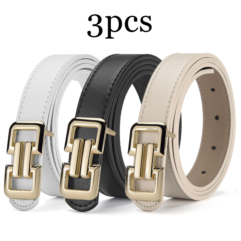 Fashionable Women's Colorful PU Belt with Smooth Buckle - Versatile Accessory for Skirts and Wide-leg Pants