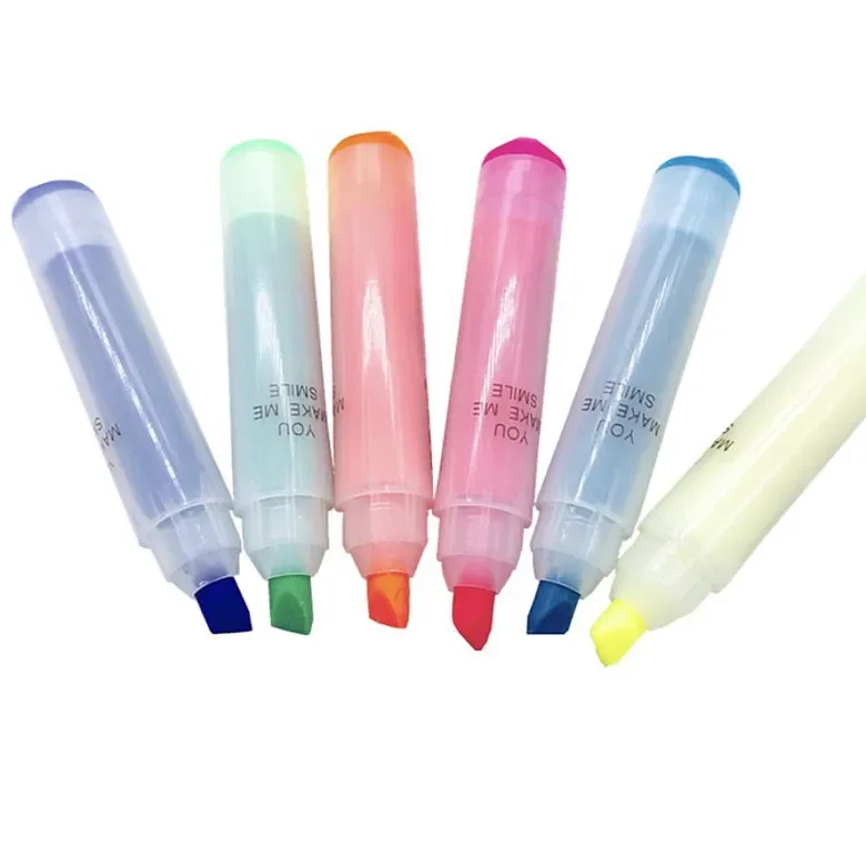 6PCS/Set Rabbit Mini Fluorescent Highlighter Pen Kawaii Chalk Marker Pens Stationery Material Escolar Papelaria School Supplie