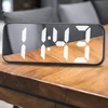 LED Electronic Clocks with Snooze Function 12/24H Mirror Clocks Temperature Date Display Table Mirror Clocks Desktop Decorations 1