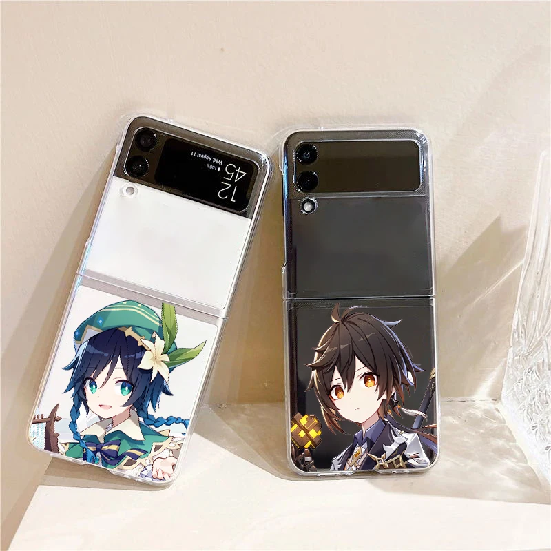 Clear Hard PC Shell Phone Case with Genshin Impact Design - Durable Bumper Cover