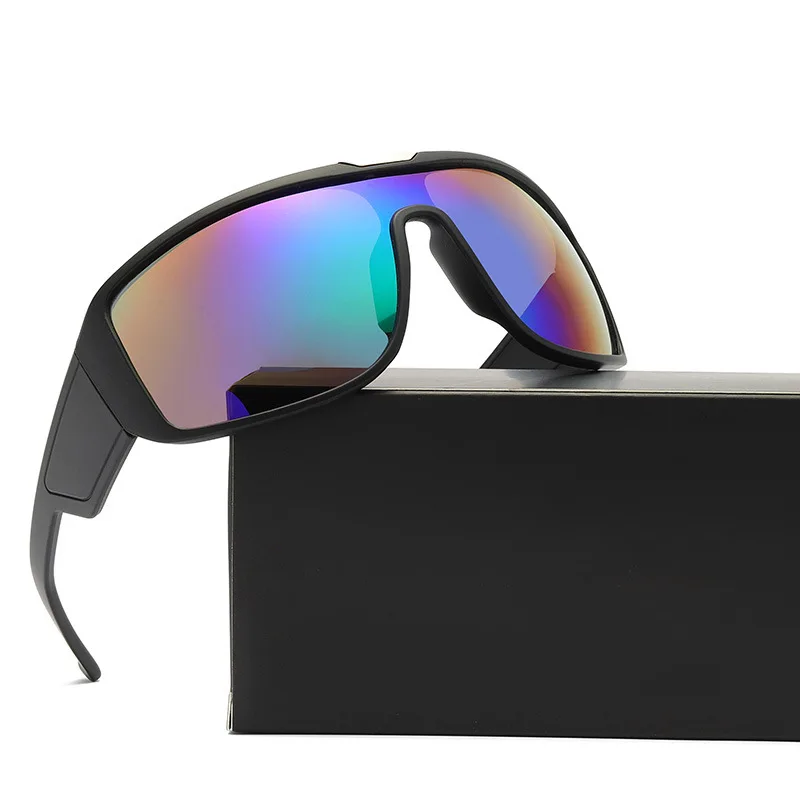 

New Outdoor Big Frame One-piece Men Sunglasses Sport Cycling Sunglasses Cross-border Color Ink