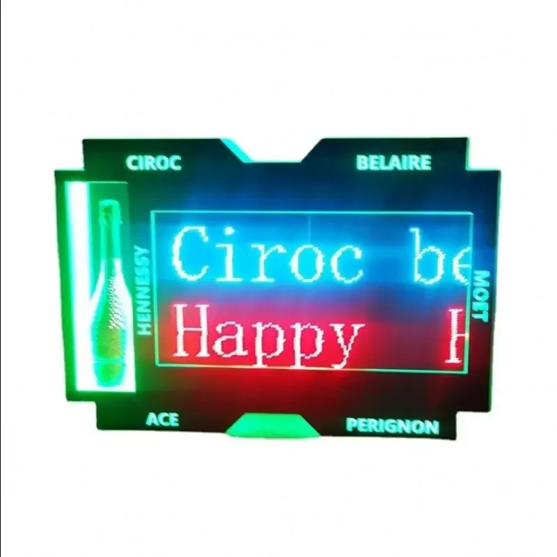 Rechargeable APP Programmable Scrolling LED Message Board Sign VIP Bottle Service Marquee Board Neon Sign Light Box