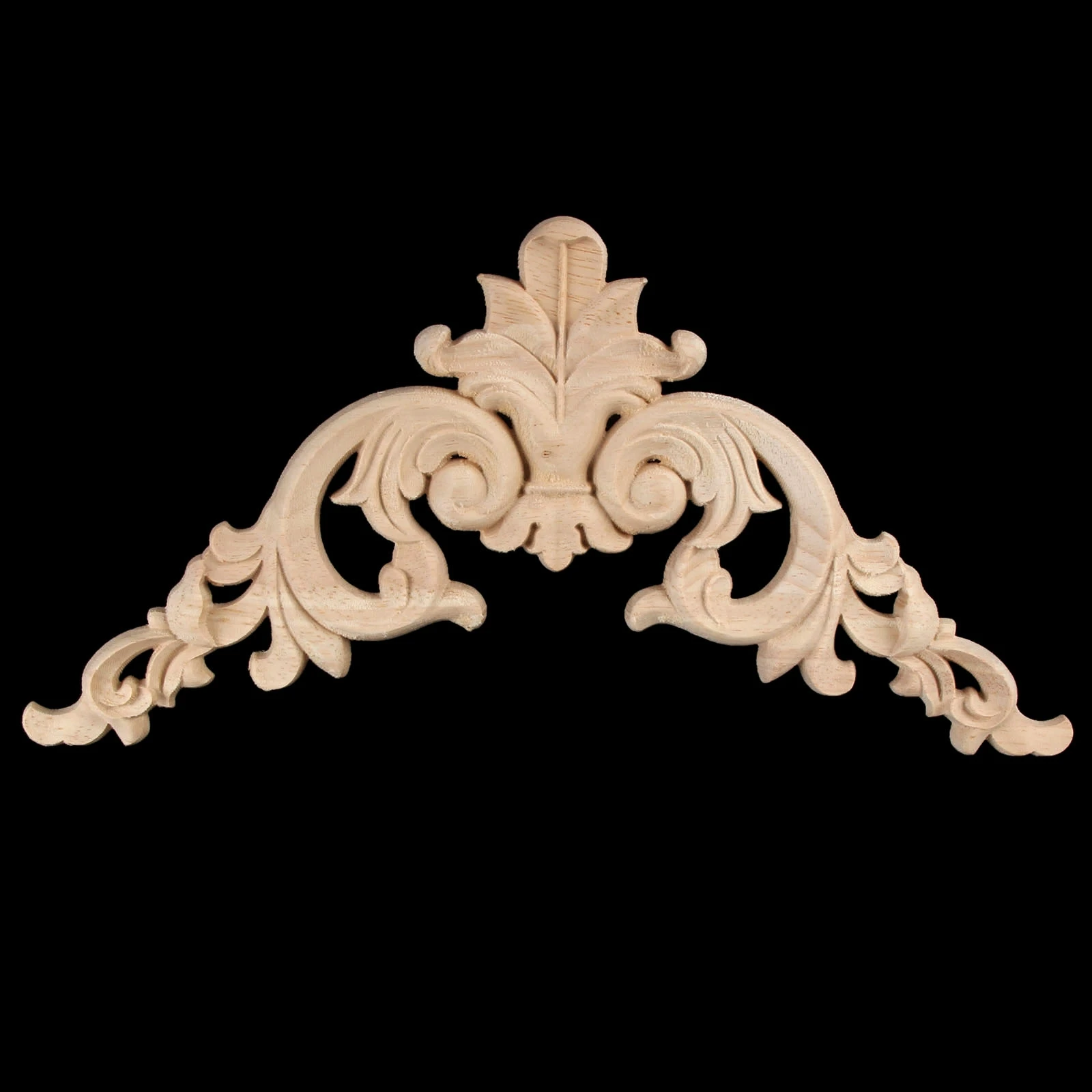 4pcs/set Wooden Decal Corner Hollow Branch Crown Oak Flower Board 8cm/3.15" European Style Decor Wall Door Cabinet Furniture 4