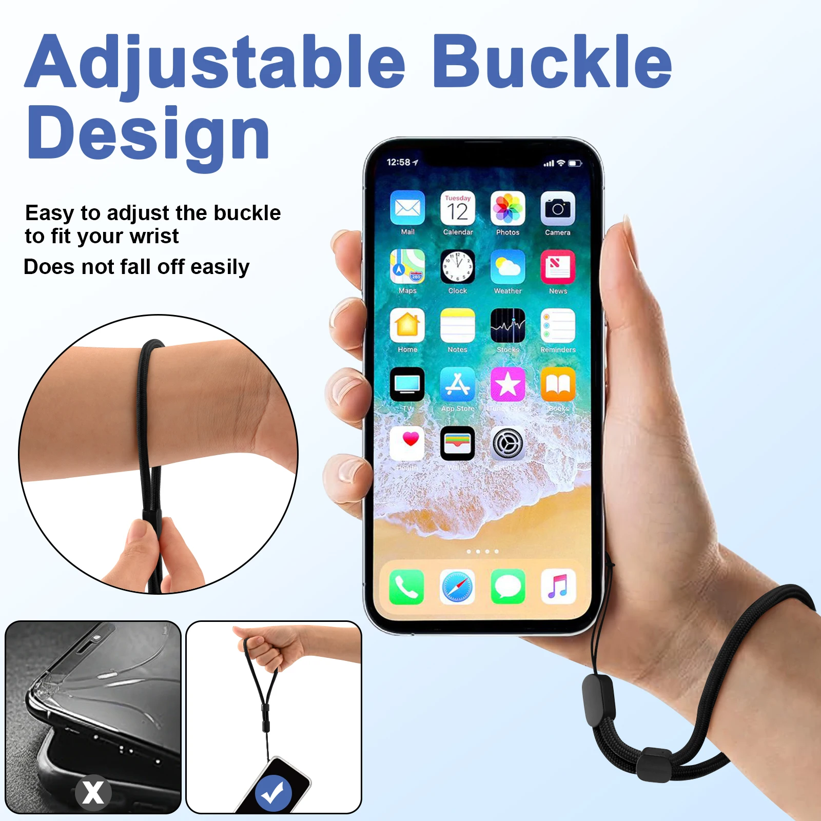 Nylon Wrist Strap Attached to Device