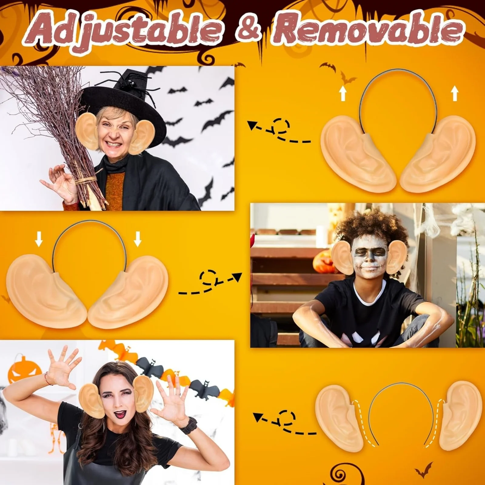 1PC Halloween Big Ear Props, Funny Costume Accessories for Family Party, Novelty Dress - Up Decor