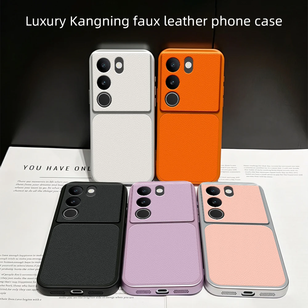 Luxury Leather Case with Lens Protection - Matte Finish Back Cover