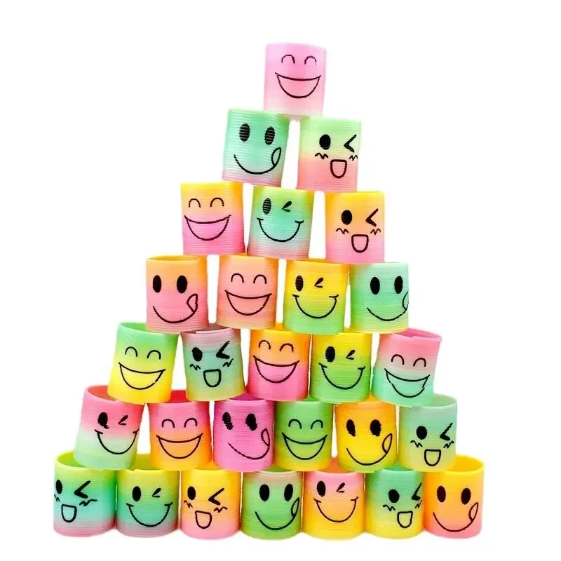 12pcs/Set Rainbow Stacking Music Nostalgic Puzzle Plastic Small Gift Spring Circle Magic Rainbow Circle For Boys Girls Gift