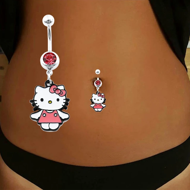 Buy Hello Kitty Logo on Black Background Belly Ring Online at  desertcartZimbabwe