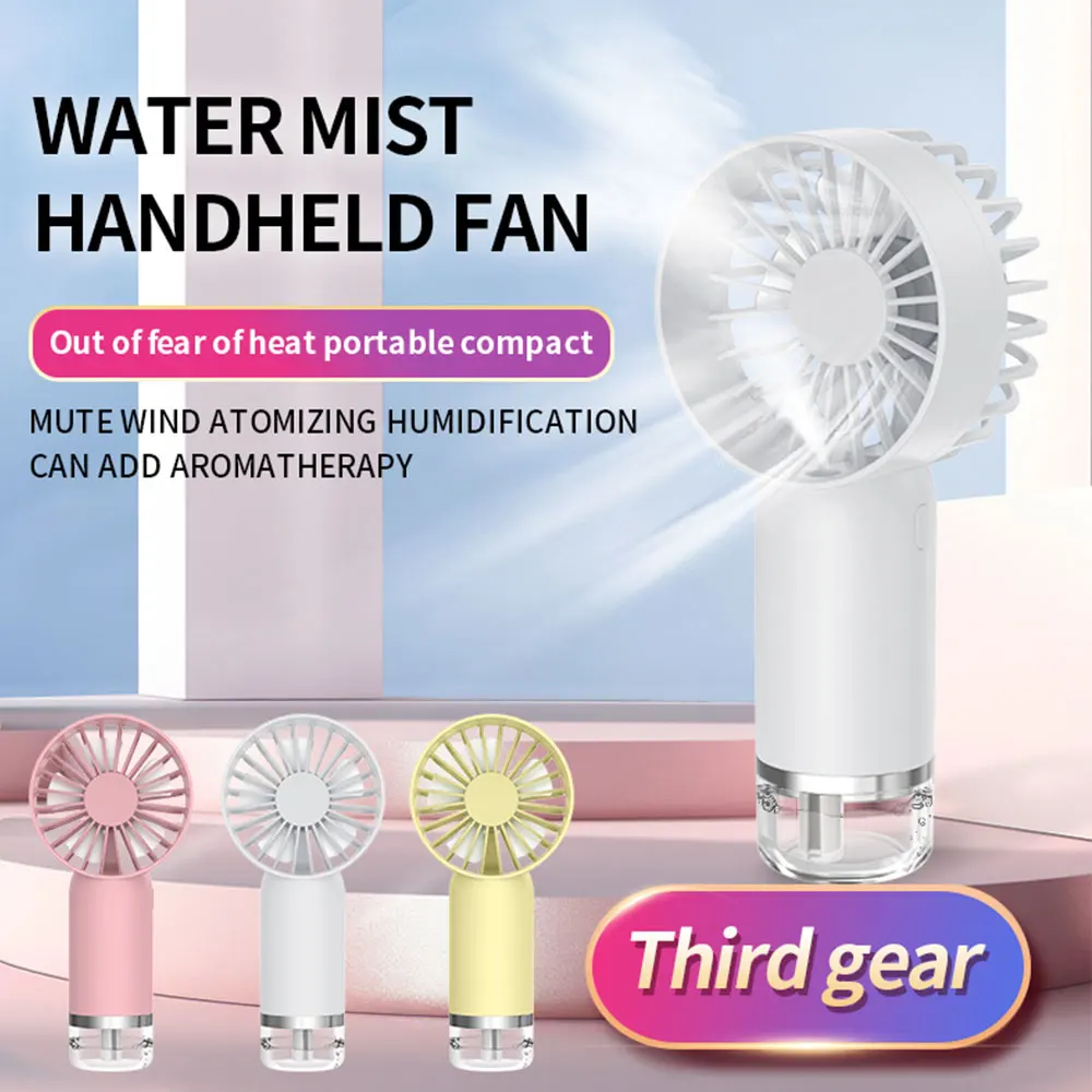 Handheld Mini Air Conditioner USB Rechargeable Portable Humidifier Mist Cooler Cooling Spray Humidifier Fan for Home/Office/Dorm