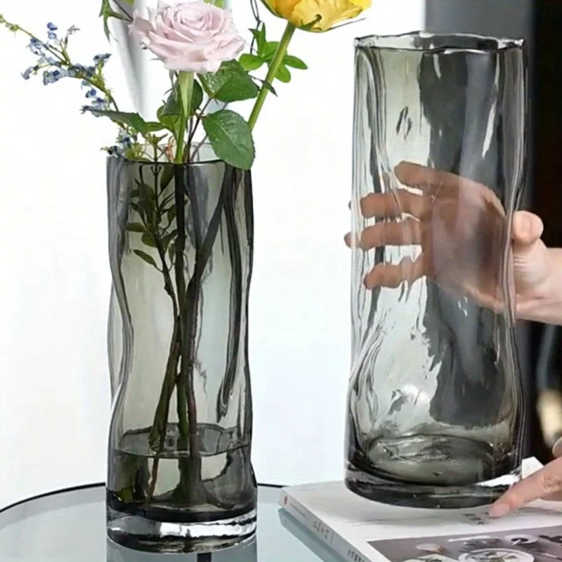 Large Glass Flower Vase – Clear Decorative Vase for Roses, Lilies 1