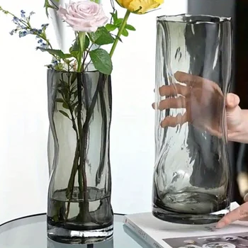 Large Glass Flower Vase – Clear Decorative Vase for Roses, Lilies 1