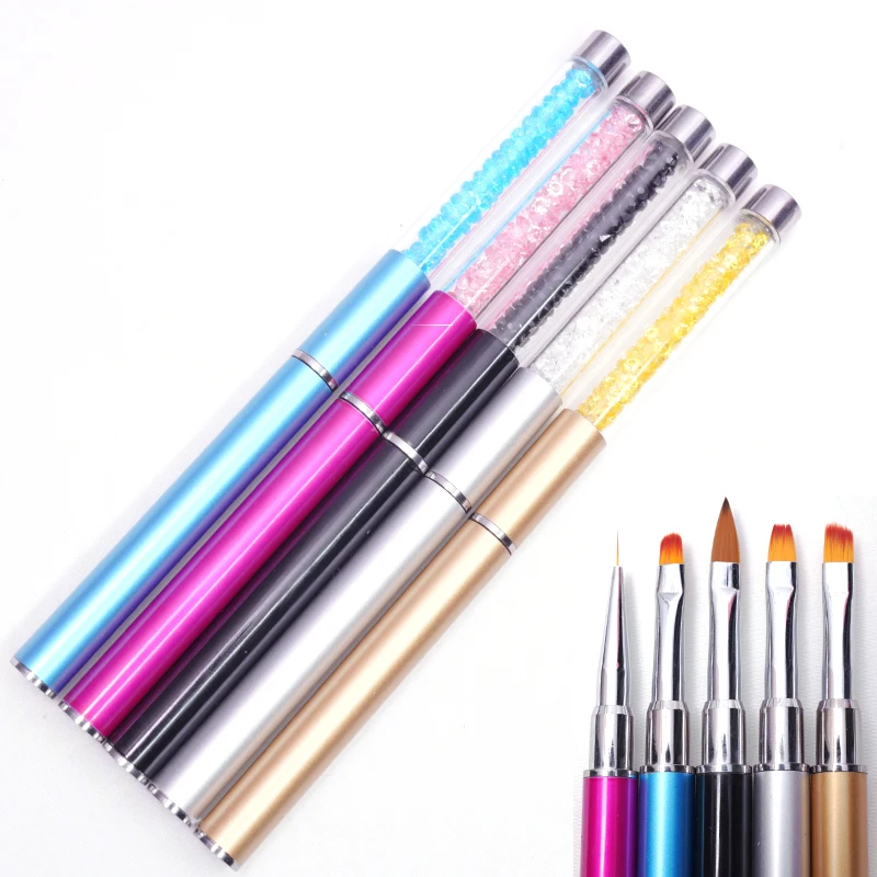 1PC Nails Art Brush Lines Stripe Flower Painting Drawing Pen Acrylic UV Gel Extension Grid Brush 3D Design Drawing Manicure Tool