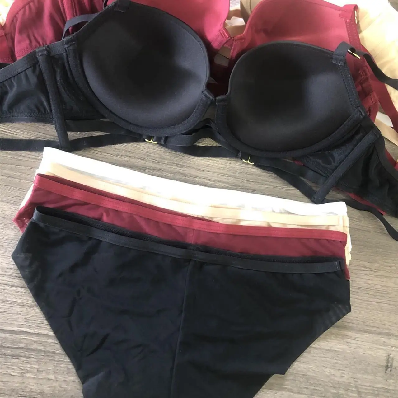 Logillve Hollow Out BH Set Sexy French Lingerie Push Up Brassiere Gather Unterwäsche Set Low Waist Panties For Women Underwear – Detail 19