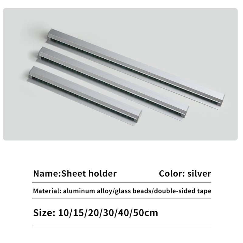 Aluminum Alloy Wall-mounted Sticked Take-out List Receipt Clip Hanging Ticket Order Invoice Paper QR Holder Restaurant Menu Clip