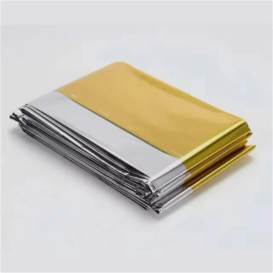 Gold Silver Emergency And Survival Foil Thermal Space Blanket Camping Blankets Outdoors Hiking Marathons All Weather Condition