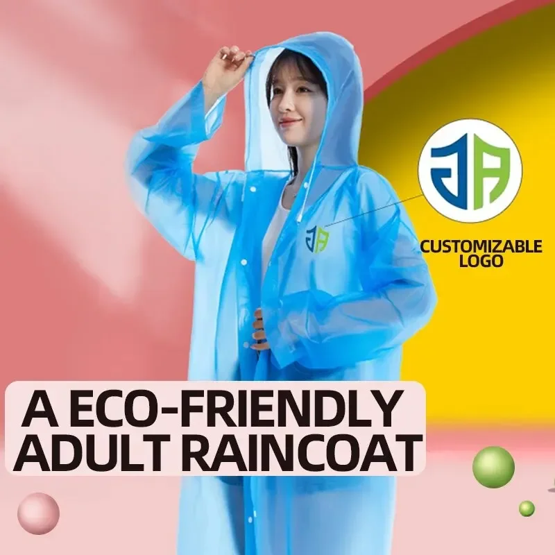 EVA One-Piece Adult Raincoat Non-Disposable Rain Jacket Rain Ponchos Hiking Unisex Hood Travel Portable Women Men rain poncho raincoat suit