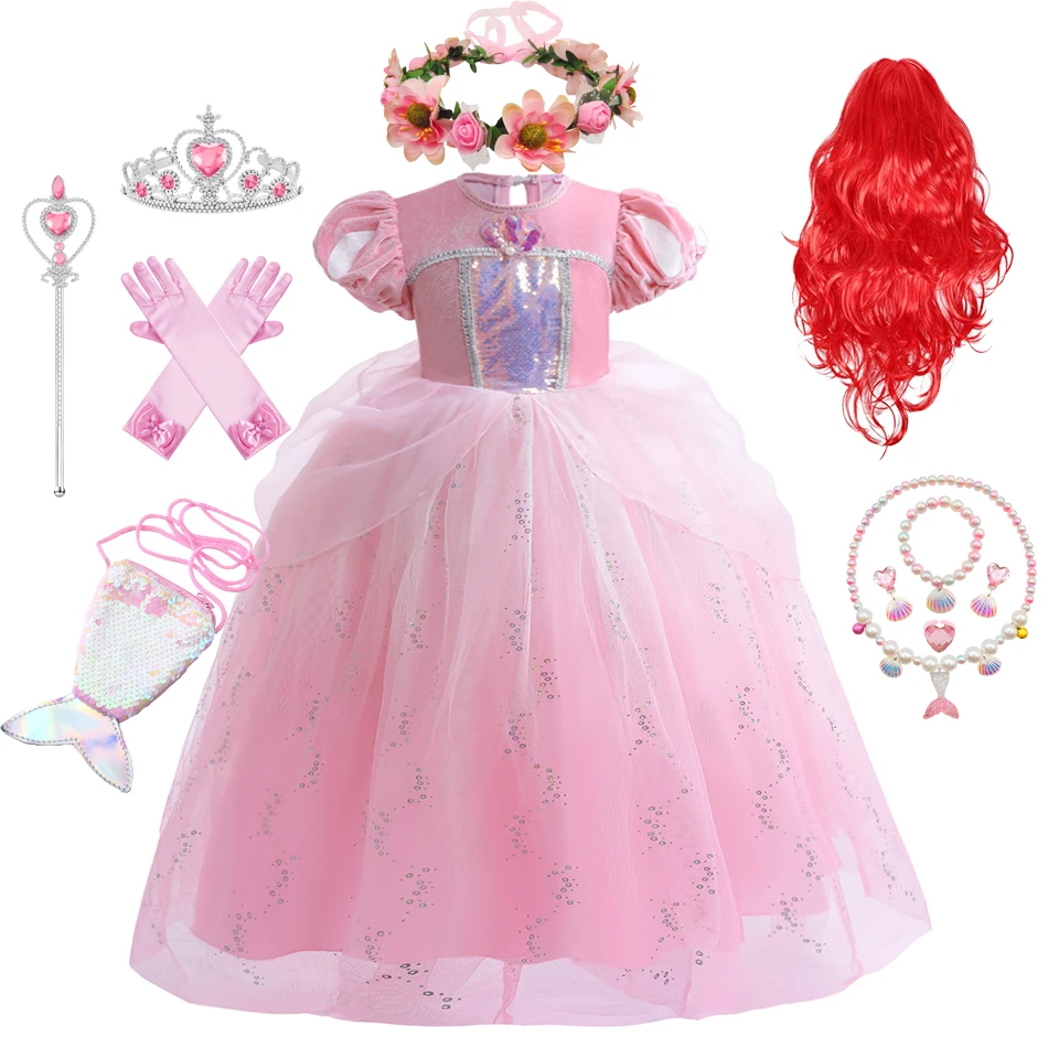 mermaid princess dress up Amazon.com: PURFEEL Girls Mermaid Princess Dress Kids Mermaid Costume Dress up for Ariel : Clothing, Shoes & Jewelry