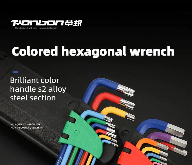 Inbusschlüssel-Set L-Schlüssel-Kit für Inbusschrauben 9-teilig Langer Arm Sechskantschlüssel-Set 1,5mm bis 10mm Sechskant-Schraubenschlüssel Handwerkzeuge für Fahrradreparatur – Detail 1