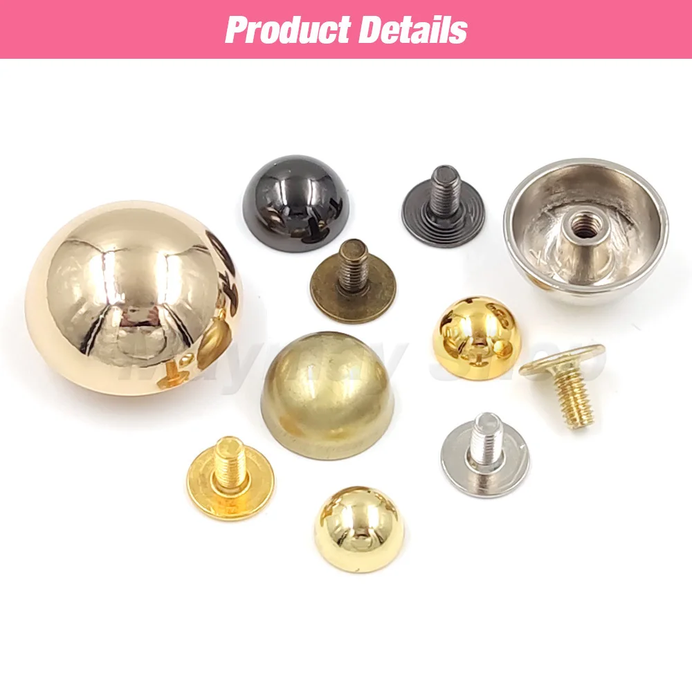 Metal Dome Rivets 10sets 8/10/12/15/20mm Metal Dome Rivet Screw Spike Studs For DIY Clothes