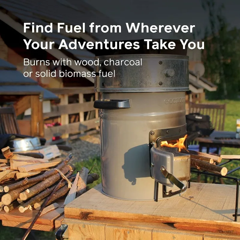 Rocket Stove, Portable Camp Stove for Outdoor Cooking, Versa Dual-Fuel (Wood & Charcoal)