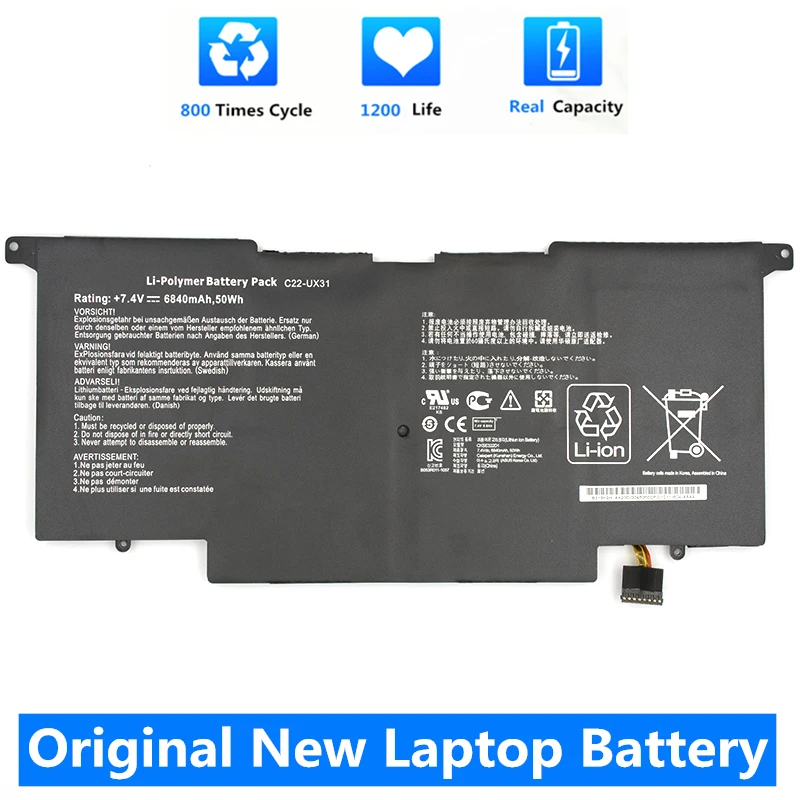 CSMHY Original New 6840mAh C22-UX31 Laptop Battery For ASUS Zenbook UX31 UX31A UX31E UX31E-DH72 C22-UX31 C23-UX31