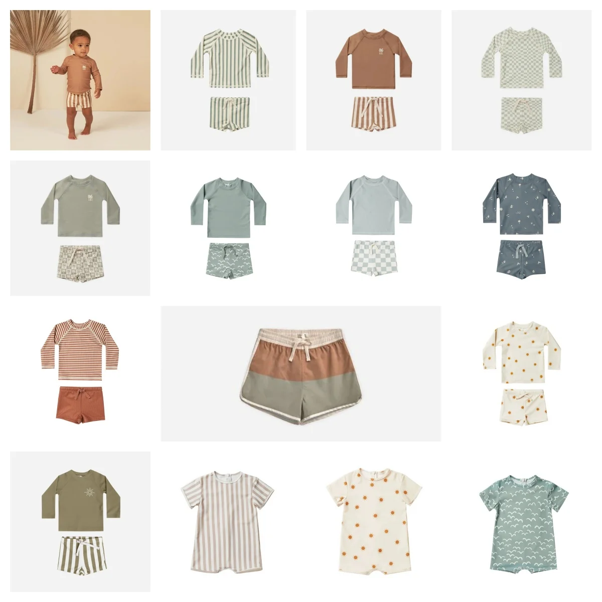 High Quality Summer 2024 swimsuit Boys Long sleeve Swimsuit set Kids Vacation beach shorts Swimsuit shorts RC