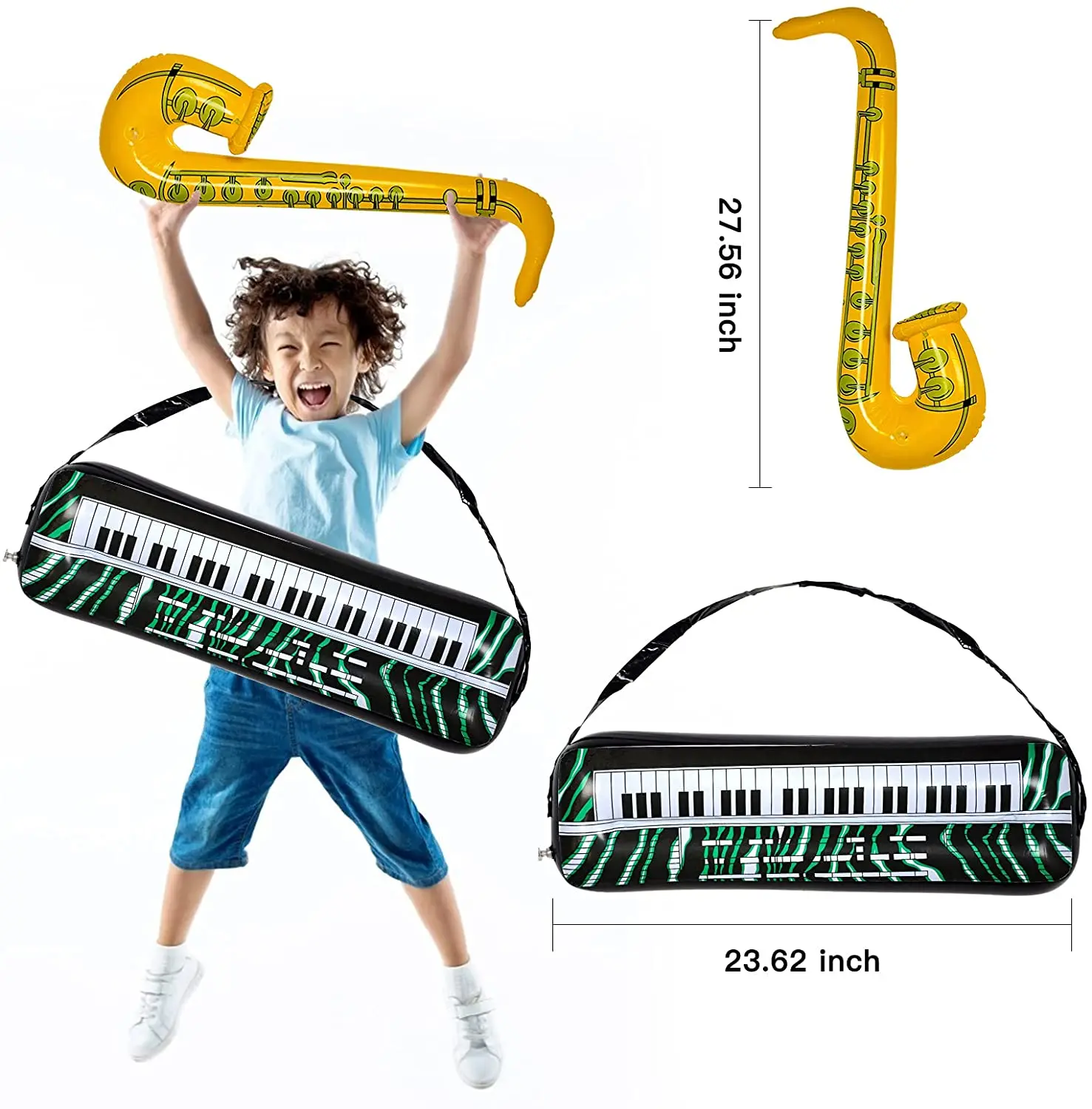 Inflatable Rock Star Party Props: Guitar, Saxophone, Keyboard & Piano Balloons