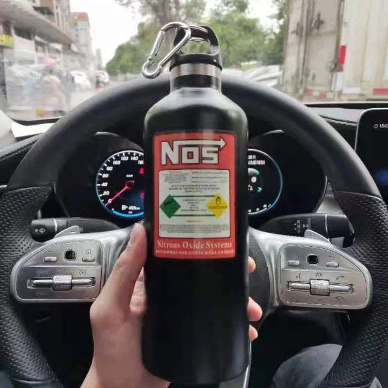 NOS water bottle motorcycles car insulation cup 500ML stainless racing style car interior decoration accessories nos thermos cup 5