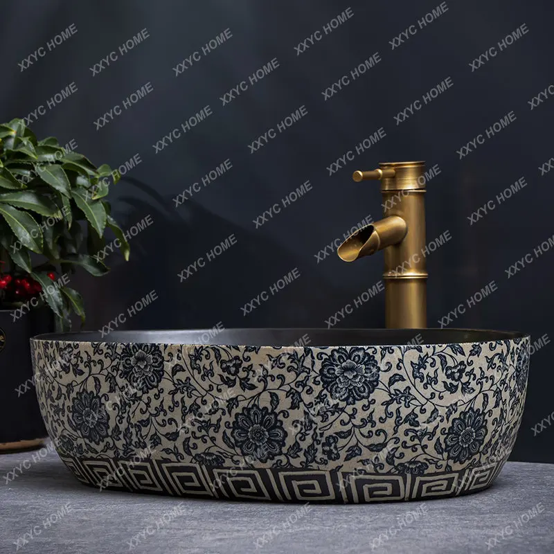 

Art Inter-Platform Basin Balcony Wash Basin Hotel Ceramic Wash Basin 7